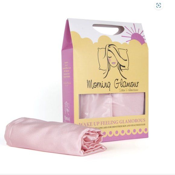 Morning Glamour - Standard/Queen 2 Pack Satin Pillowcases- PINK - Picture 1 of 4